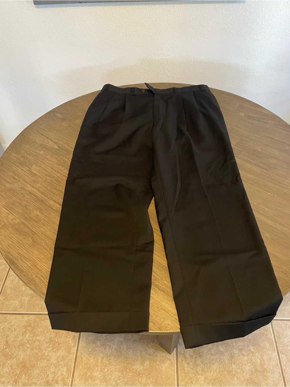 Ralph Lauren Black Wide-Leg pleated Dress Pants